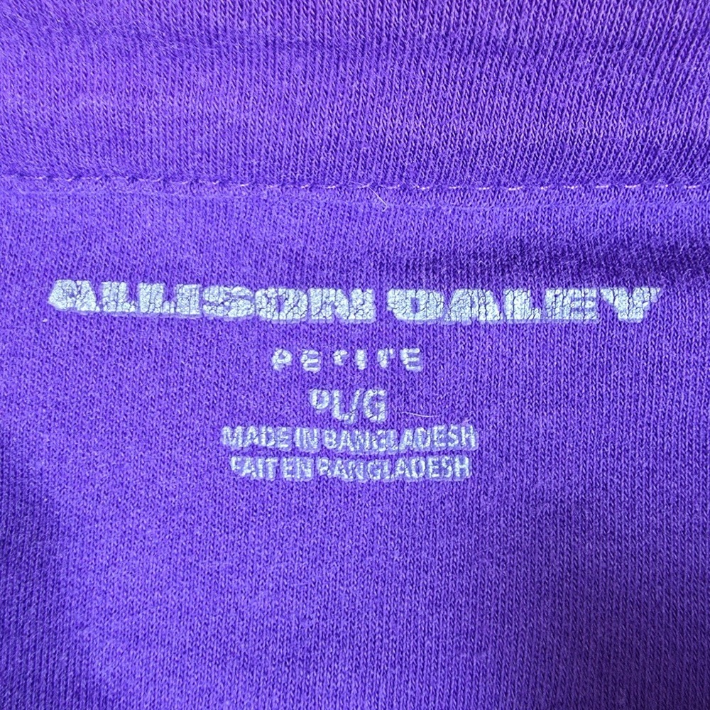Allison Daley Petite Purple Studded Split Neck 3/4 Sleeve Knit Top PL - Picture 3 of 11